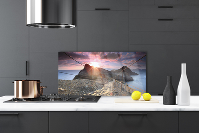 Dekor Szklany do Kuchni Szlak nad Przepaścią o Zmierzchu