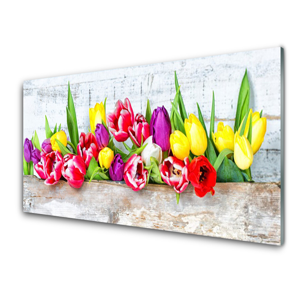 Panel Szklany Tulipany Kwiaty Natura