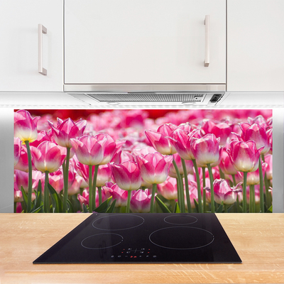 Szkło Ozdobne do Kuchni Pastelowe Tulipany w Słońcu