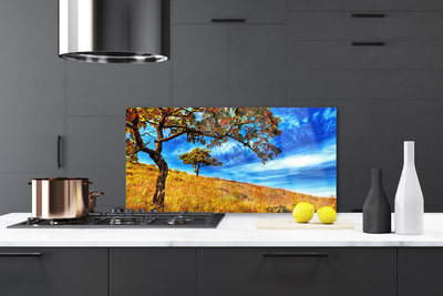 Szkło Ozdobne do Kuchni Samotne Drzewo na Horyzoncie