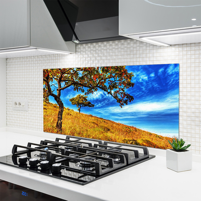 Szkło Ozdobne do Kuchni Samotne Drzewo na Horyzoncie