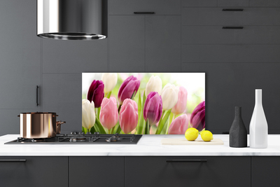 Panel Szklany Tulipany Kwiaty Natura Łąka