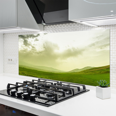 Panel Szklany do Kuchni Bezkresna Zielona Przestrzeń