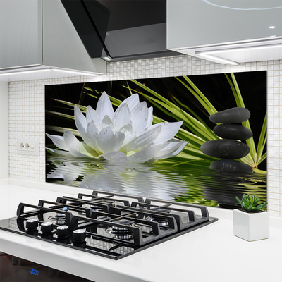Panel Szklany do Kuchni Harmonijne Lilie na Stawie