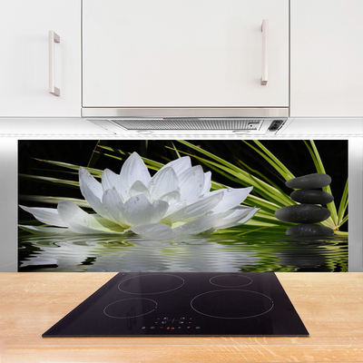 Panel Szklany do Kuchni Harmonijne Lilie na Stawie