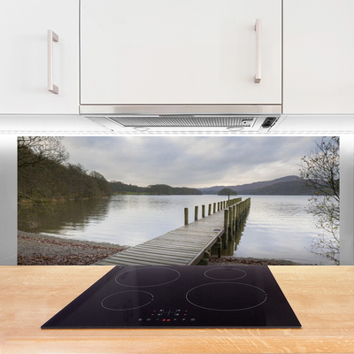 Panel Szklany do Kuchni Most nad Cichym Jeziorem