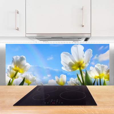 Panel Szklany Ogród Kolorowych Tulipanów