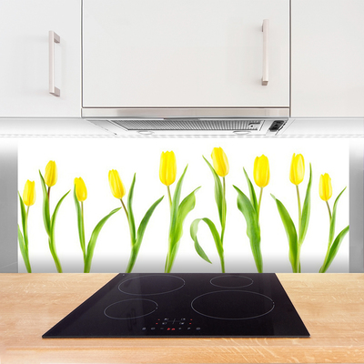Panel Szklany Żółte Tulipany Kwiaty