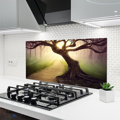 Panel Szklany Promienie Słońca w Koronie Drzewa