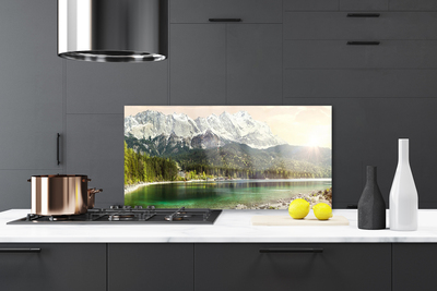 Szkło do Kuchni na Ścianę Alpejska Sielanka nad Jeziorem