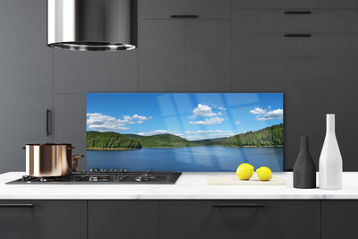 Szkło do Kuchni na Ścianę Jezioro w Objęciach Puszczy