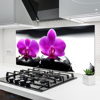 Szkło do Kuchni na Ścianę Szlachetny Kwiat Orchidei