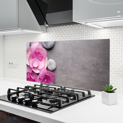 Szkło do Kuchni na Ścianę Aromatyczne Różowe Płatki