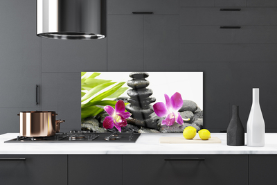 Panel Szklany Równowaga: Orchidea i Kamienie Zen