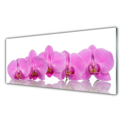 Panel Szklany Różowa Orchidea Kwiaty