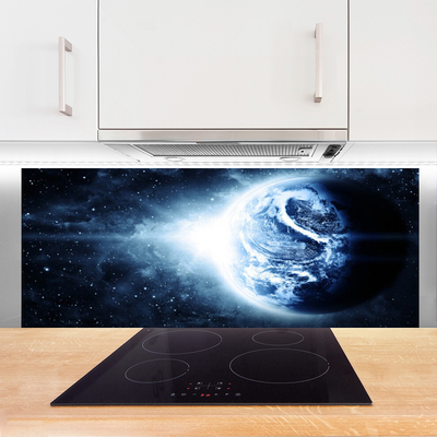 Panel Szklany do Kuchni Błękitna Planeta z Kosmosu