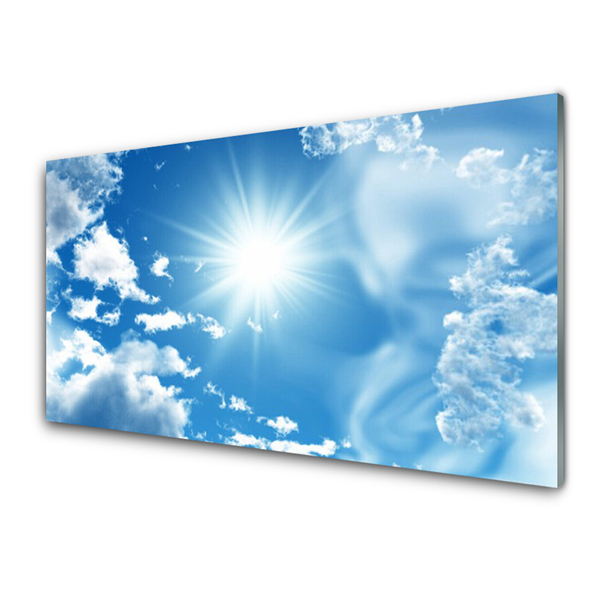 Panel Szklany Słońce Chmury Niebo Błękit