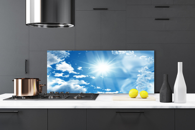 Szkło Ozdobne do Kuchni Błękitne Niebo z Obłokami