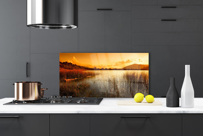 Panel nad blat kuchenny Ognisty Zachód nad Jeziorem