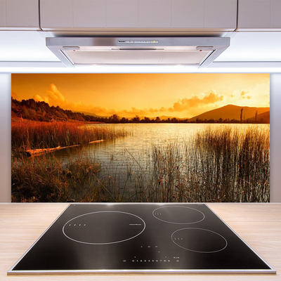 Panel nad blat kuchenny Ognisty Zachód nad Jeziorem