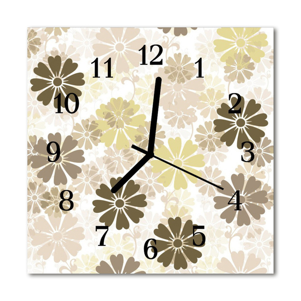 Zegar ścienny kwadrat Kwiaty sztuki