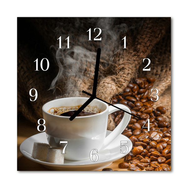 Zegar ścienny kwadrat Kawa