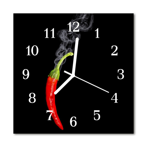 Zegar ścienny kwadrat Papryka Chilli