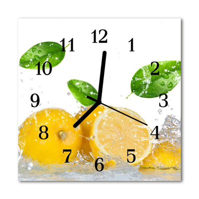 Zegar ścienny kwadrat Cytryna