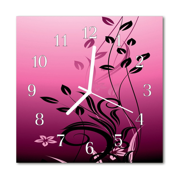 Zegar ścienny kwadrat Kwiaty sztuki