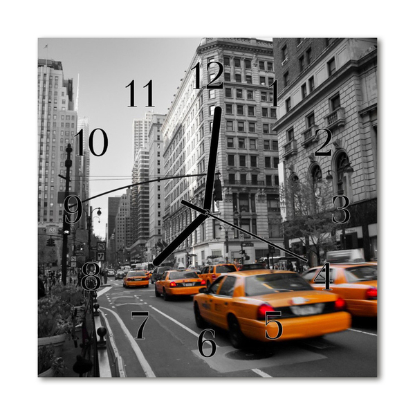 Zegar ścienny kwadrat Taxi new york