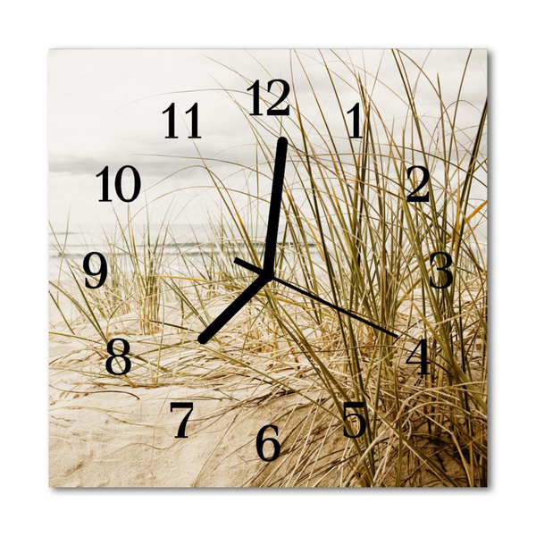 Zegar ścienny kwadrat Trawa plażowa