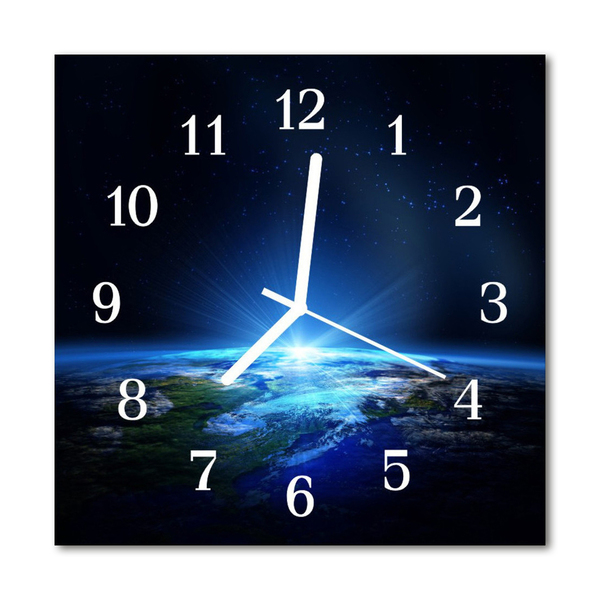 Zegar ścienny kwadrat Kosmos ziemia
