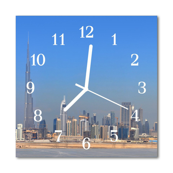 Zegar ścienny kwadrat Miasto Dubai