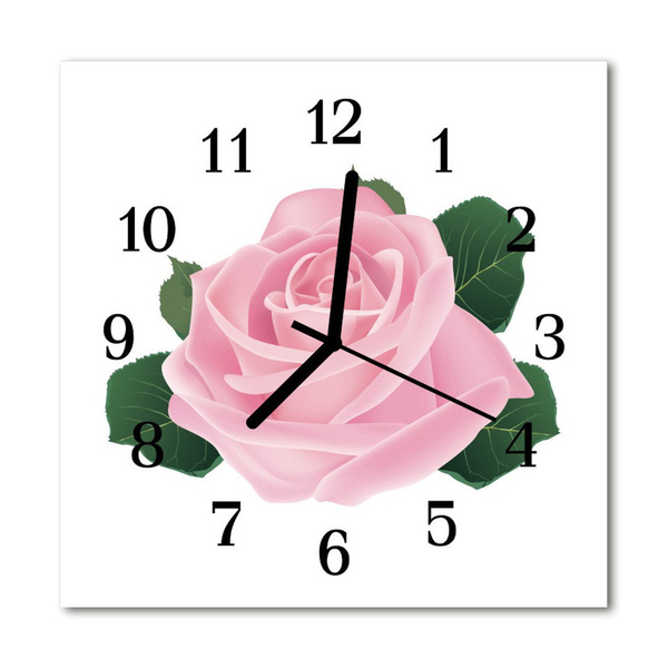 Zegar ścienny kwadrat Róża