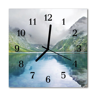 Zegar ścienny kwadrat Jezioro górskie