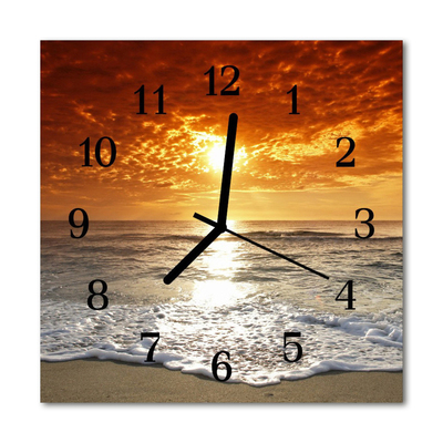 Zegar ścienny kwadrat Morze Plaża