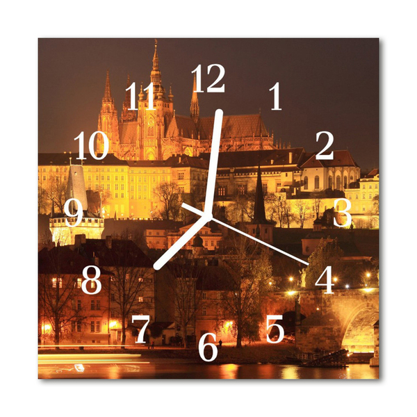 Zegar szklany kwadratowy Praga