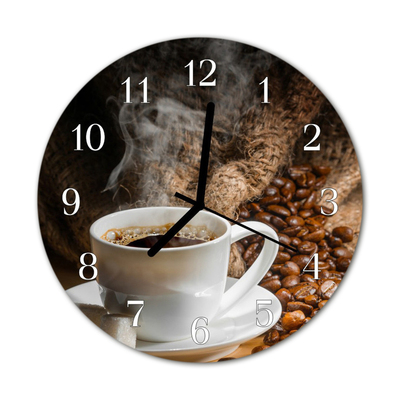 Zegar ścienny okrągły Kawa