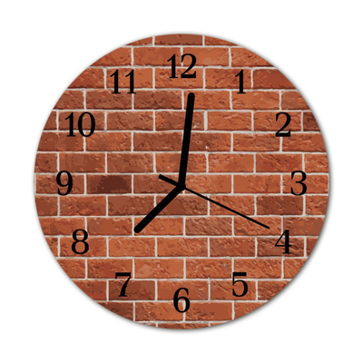 Zegar ścienny okrągły Mur z cegły