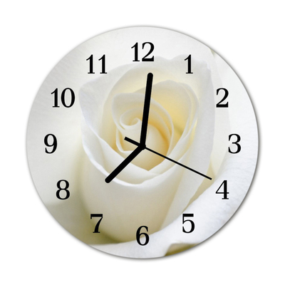 Zegar ścienny okrągły Biała róża