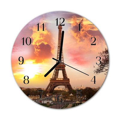 Zegar ścienny okrągły Wieża eiffla w paryżu
