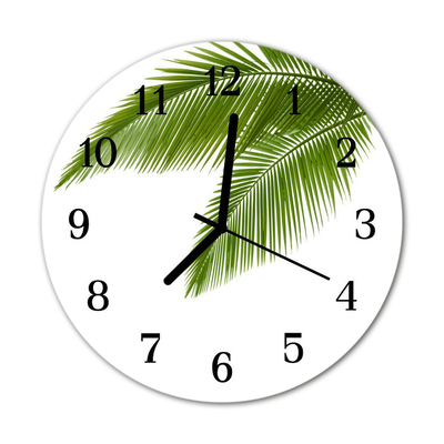 Zegar ścienny okrągły Palmy liście