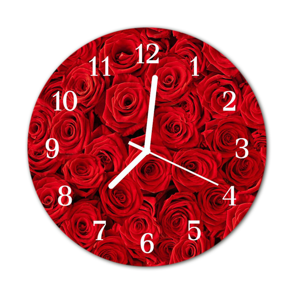 Zegar ścienny okrągły Róże