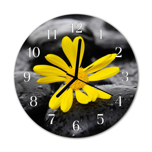 Zegar szklany okrągły Kwiat