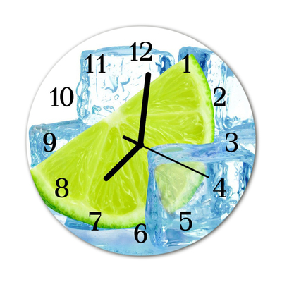 Zegar szklany okrągły Limonka lodowe