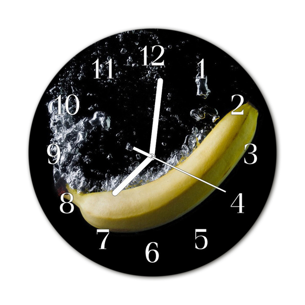 Zegar szklany okrągły Banan