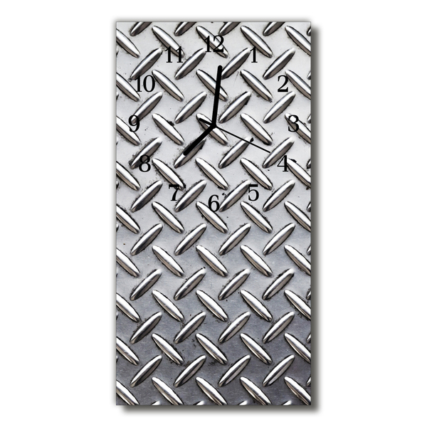 Zegar Szklany Pionowy Metalowy srebrny