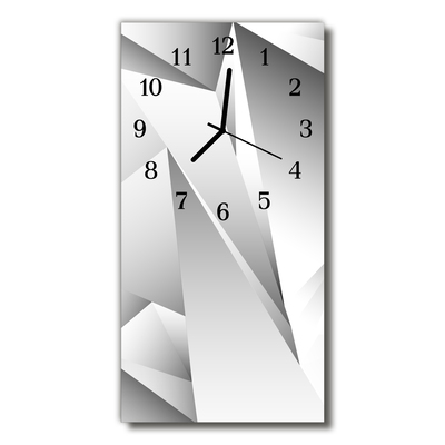 Zegar Szklany Pionowy Sztuka Grafika 3d biały