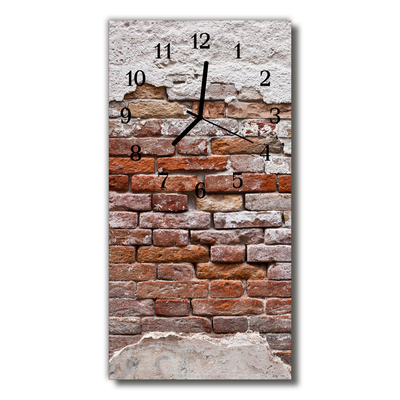 Zegar Szklany Pionowy Ściana mur cegła czerwona