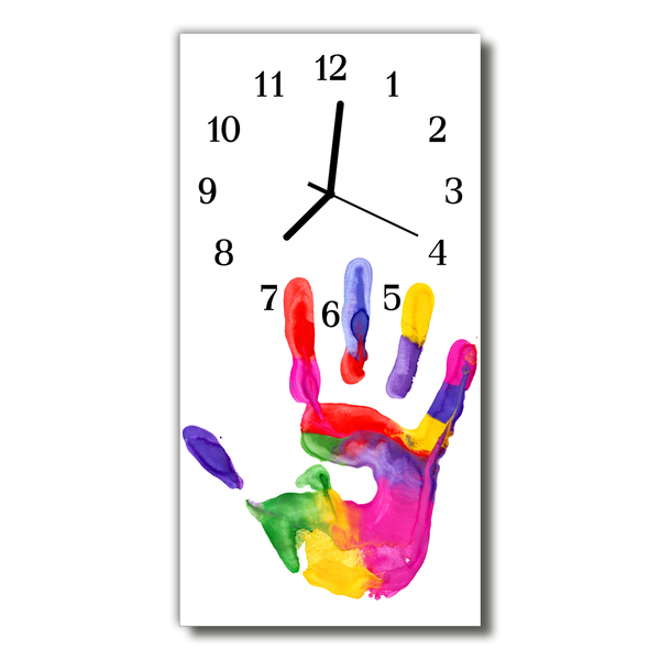 Zegar Szklany Pionowy Ręka farba malowany kolorowy